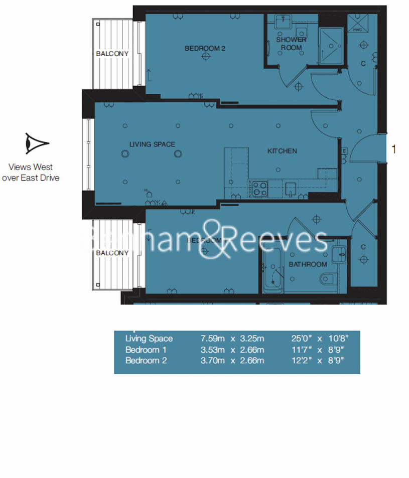 2 bedrooms  for sale in Beaufort Park, Colindale, NW9-Floorplan