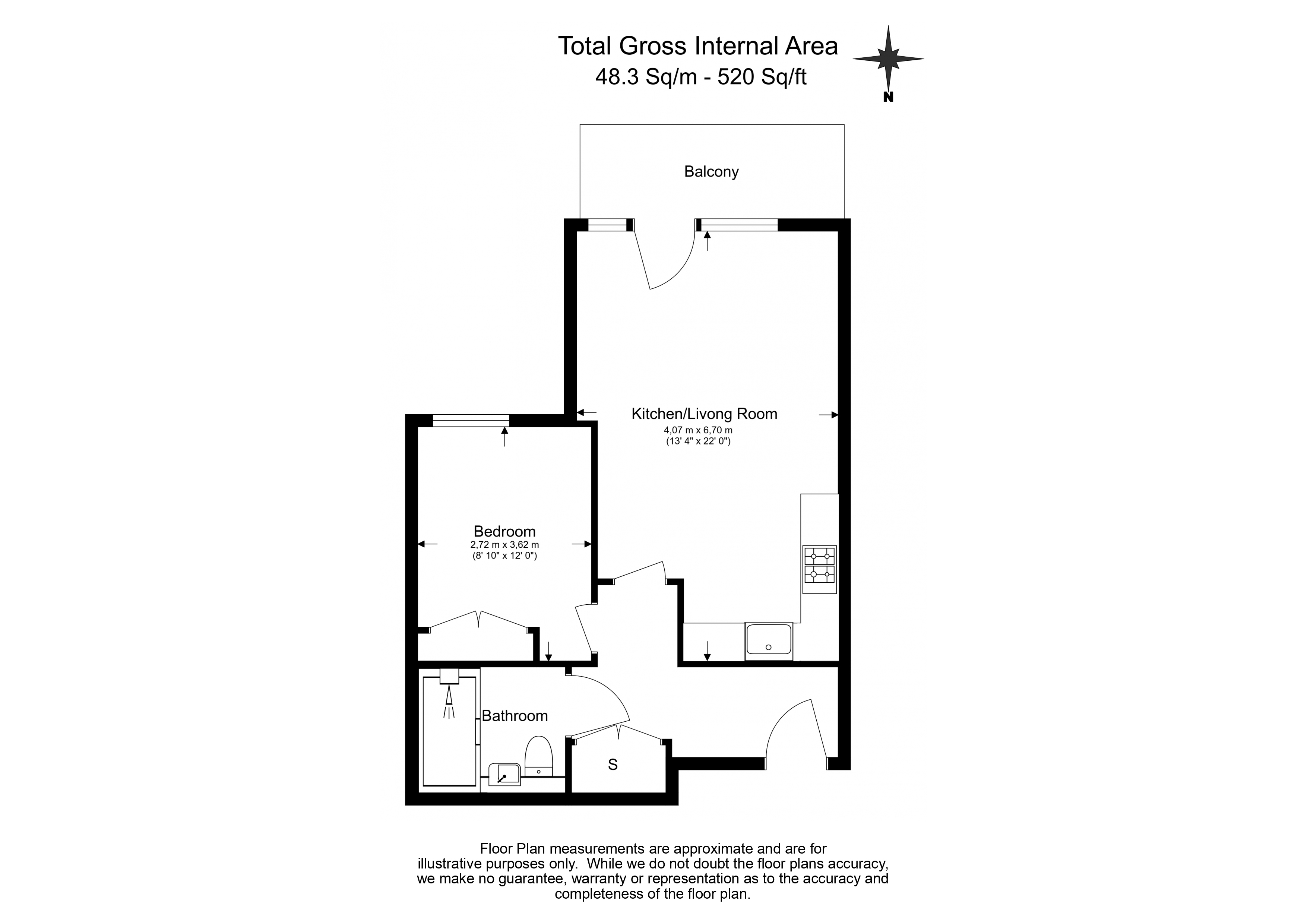 1  bedroom flat to rent in Beaufort Square, Colindale, NW9-Floorplan