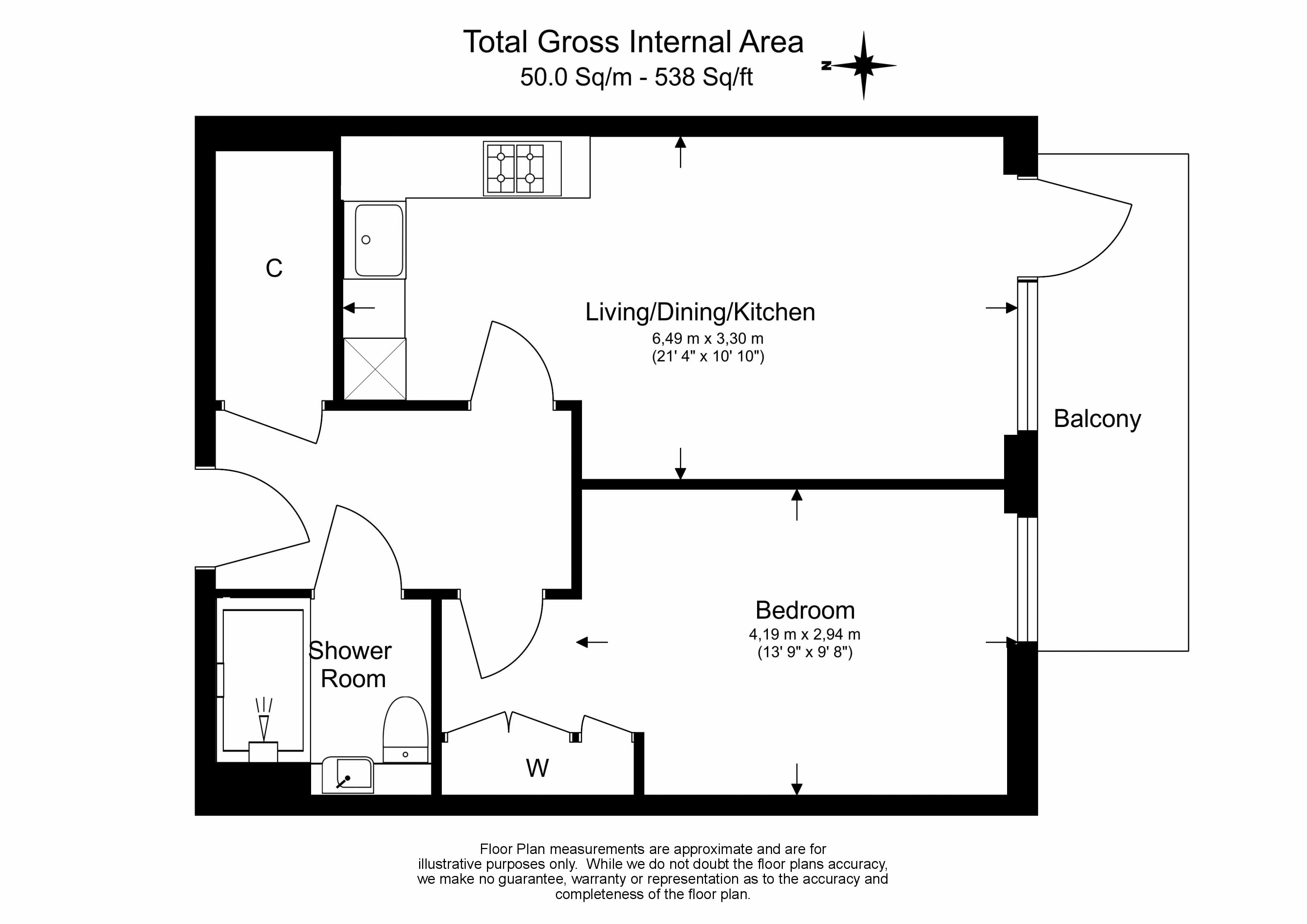 1  bedroom flat to rent in Fairbank House, Beaufort Square, NW9-Floorplan