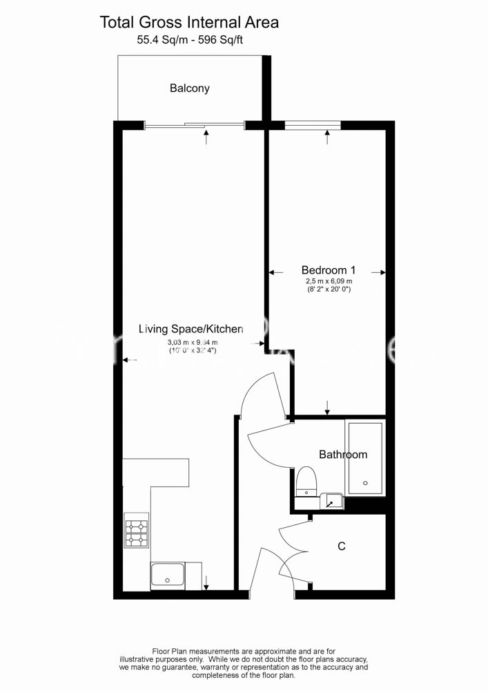 1  bedroom flat to rent in Boulevard Drive, Colindale, NW9-Floorplan