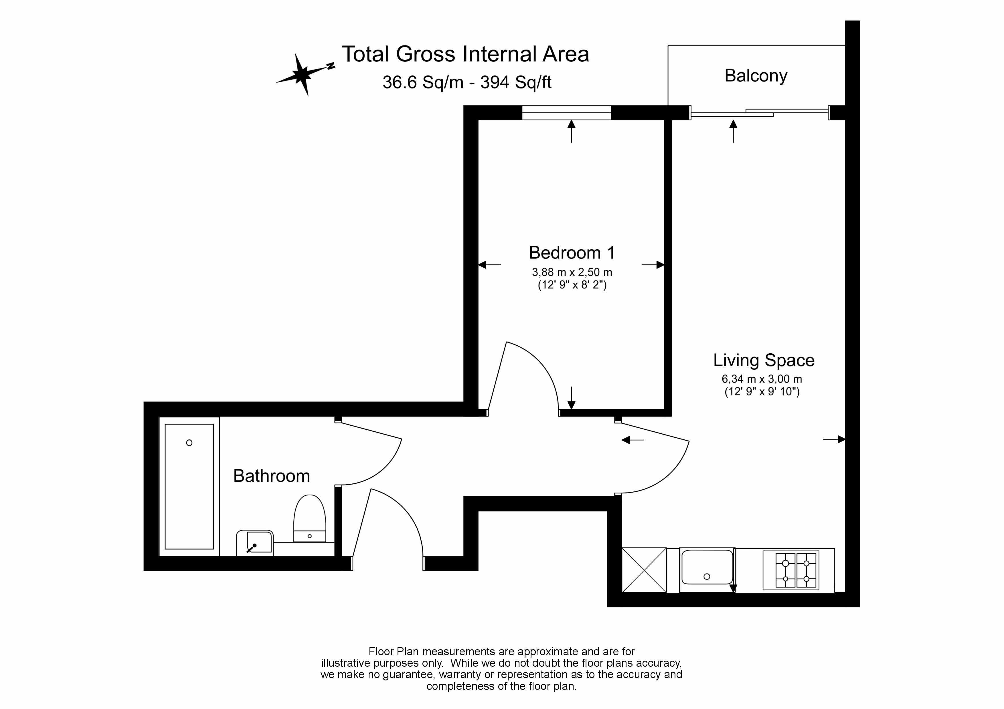 1  bedroom flat to rent in Heritage Avenue, Colindale, NW9-Floorplan