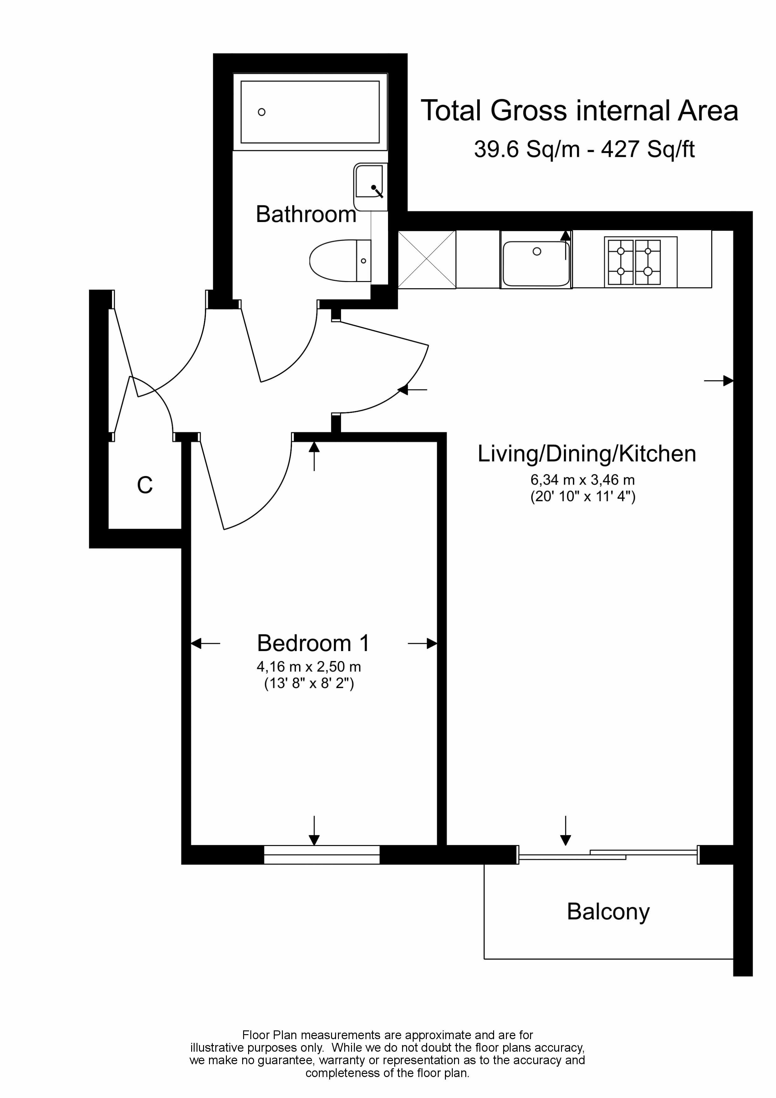 1  bedroom flat to rent in Heritage Avenue, Colindale, NW9-Floorplan