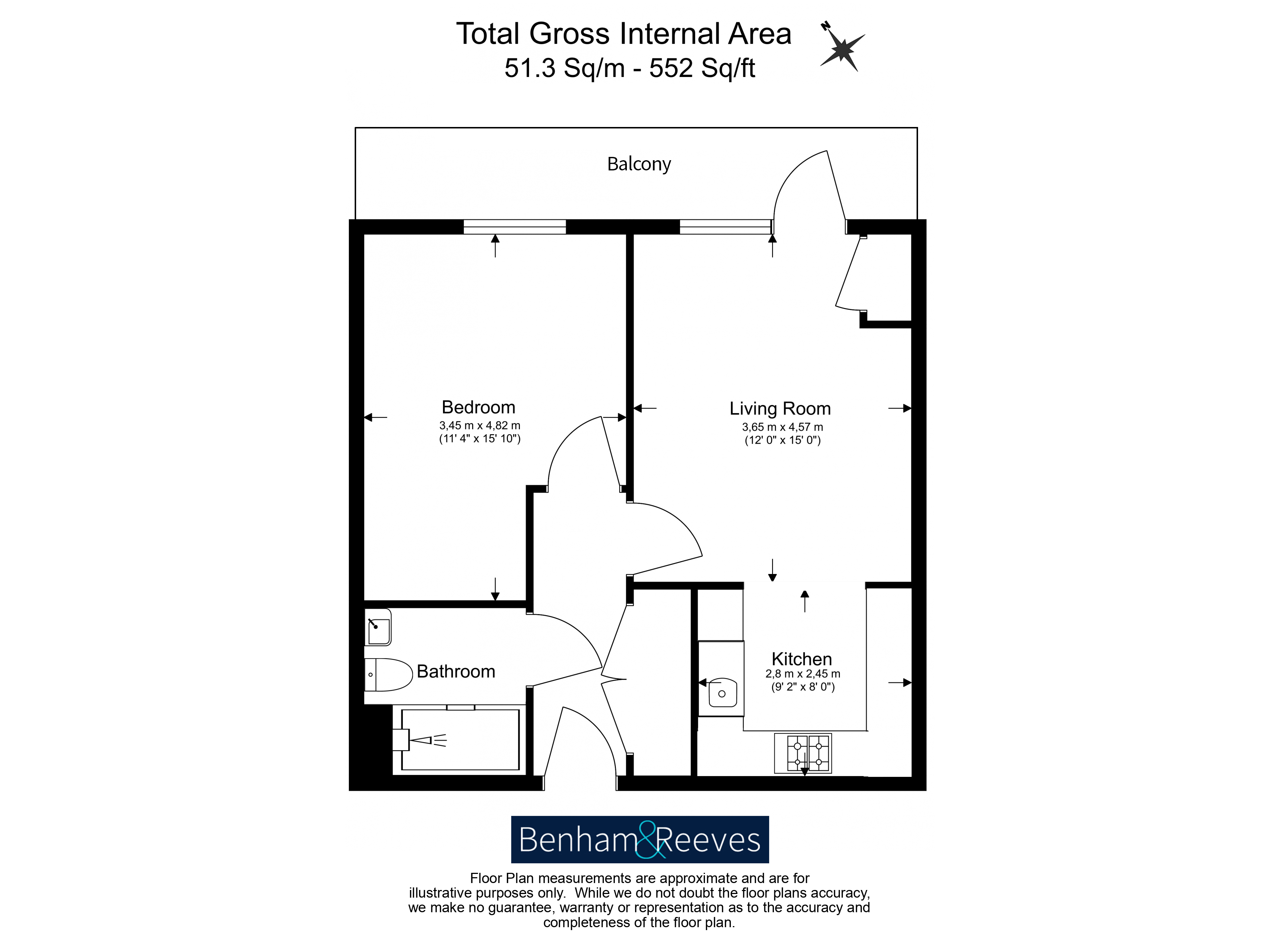 1  bedroom flat to rent in Mar House,The Hyde, NW9-Floorplan