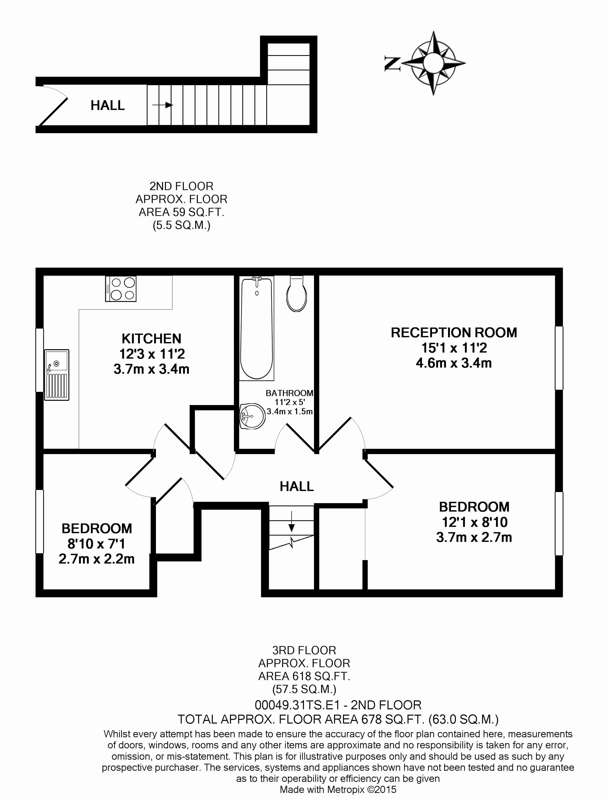 2  bedrooms flat to rent in Shire House, Lamb’s Passage, EC1Y-Floorplan