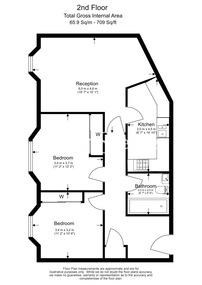 2  bedrooms flat to rent in Rosebery Avenue, Islington, EC1-Floorplan