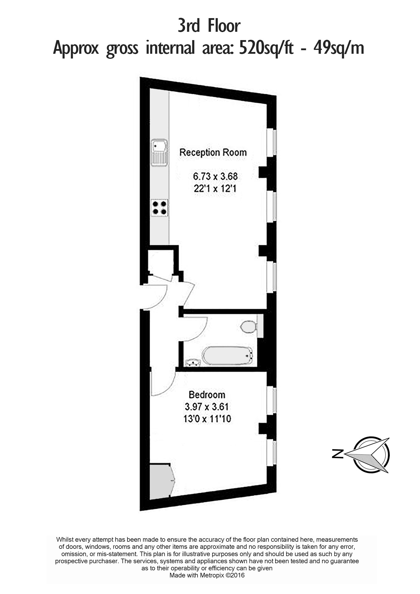 1  bedroom flat to rent in West Smithfield, City, EC1A-Floorplan