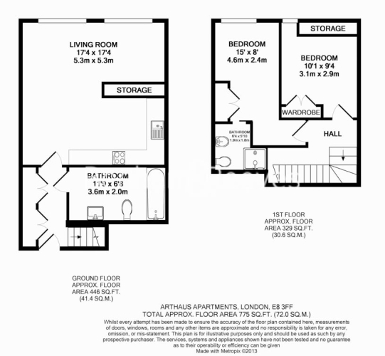 2 bedrooms flat to rent in Arthaus Apartments, Richmond Road, E8-Floorplan