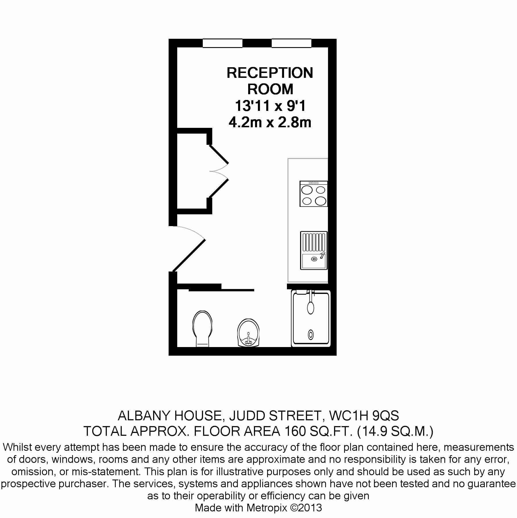 Studio flat to rent in Albany House, Judd Street, WC1H-Floorplan