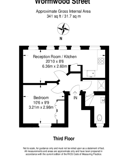 1  bedroom flat to rent in Wormwood Street, City, EC2M-Floorplan