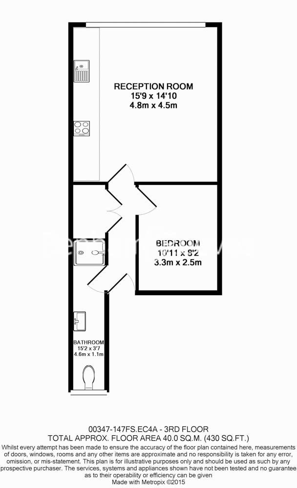 1 bedroom flat to rent in Fleet Street, Blackfriars, EC4A-Floorplan