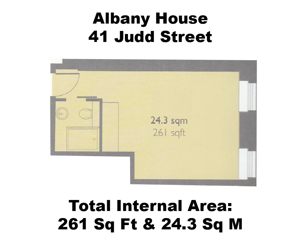 Studio flat to rent in Albany House, Judd Street, WC1H-Floorplan