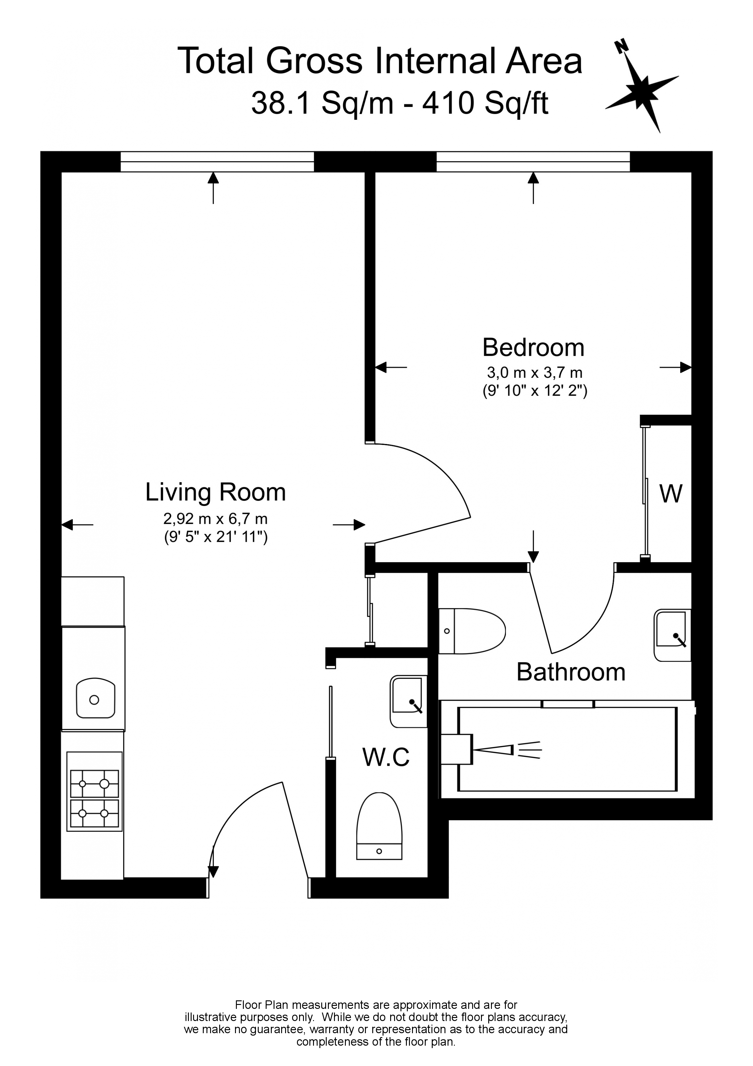 1 bedroom flat to rent in Kingsway, Holborn, WC2B-Floorplan