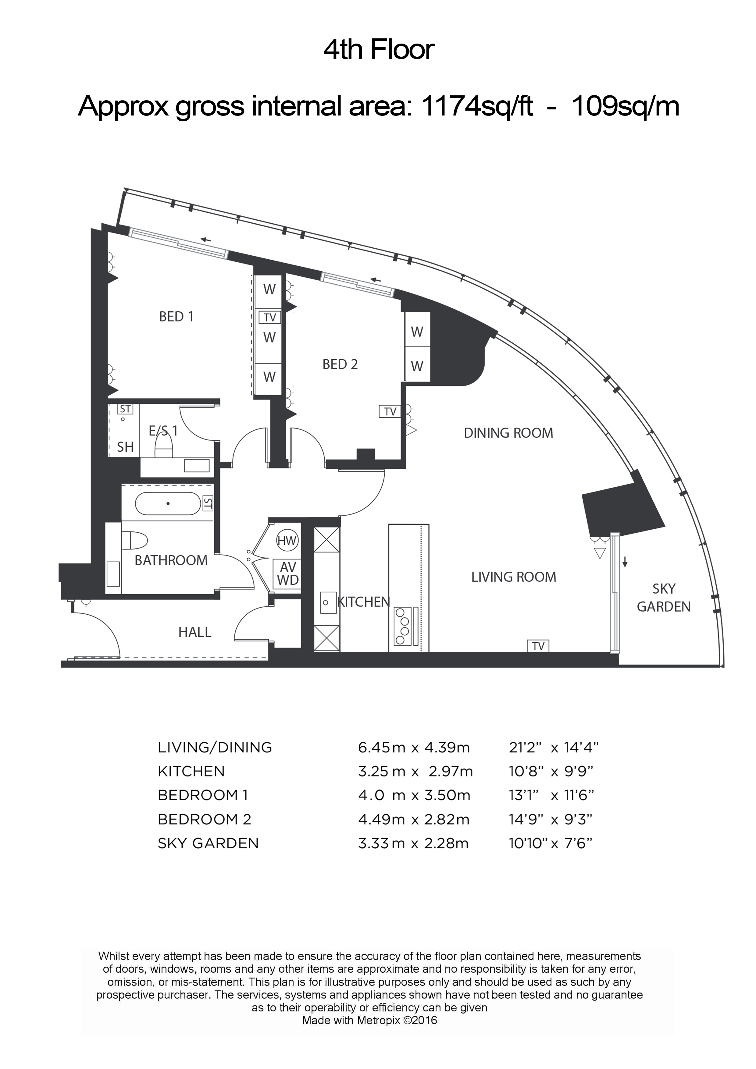 2 bedrooms flat to rent in One Blackfriars Road, City, SE1-Floorplan