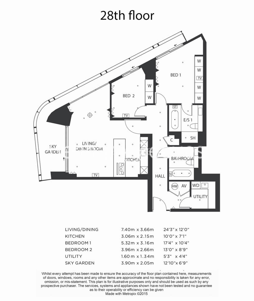 2  bedrooms flat to rent in Blackfriars Road, Southwark, SE1-Floorplan