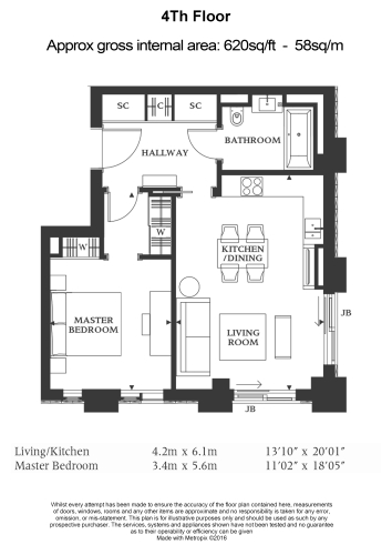 1 bedroom flat to rent in Belvedere Road, Southbank Place, SE1-Floorplan