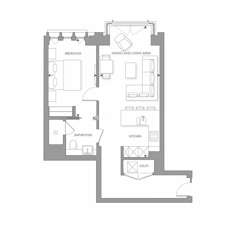 1 bedroom flat to rent in Lincoln Square, Portugal Street, WC2A-Floorplan