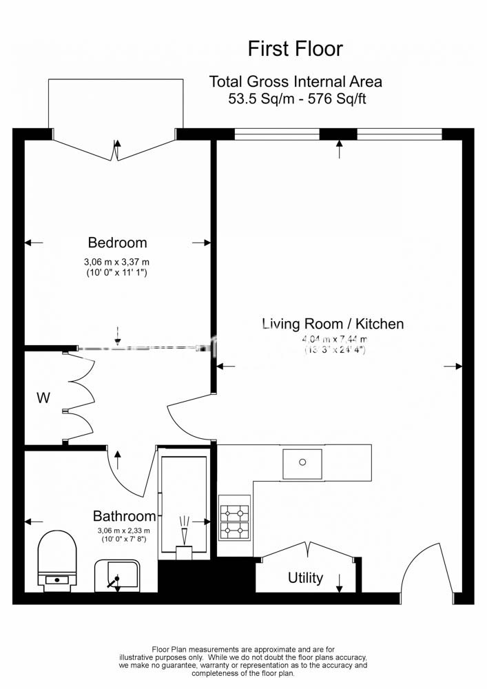 1  bedroom flat to rent in Lincoln Square, Portugal Street, WC2A-Floorplan