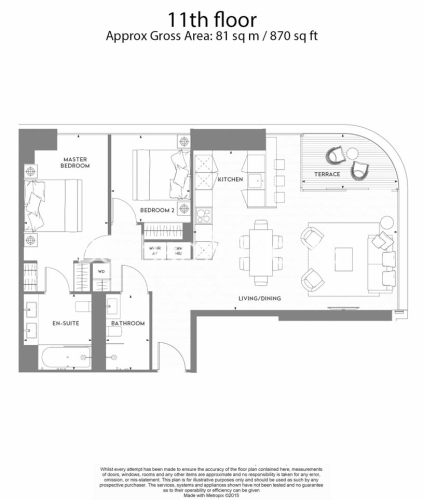 2 bedrooms flat to rent in Principal Tower, City, EC2A-Floorplan