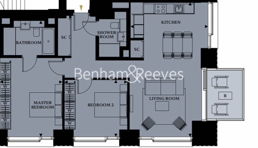 2 bedrooms flat to rent in Casson Square, Southbank Place, SE1-Floorplan