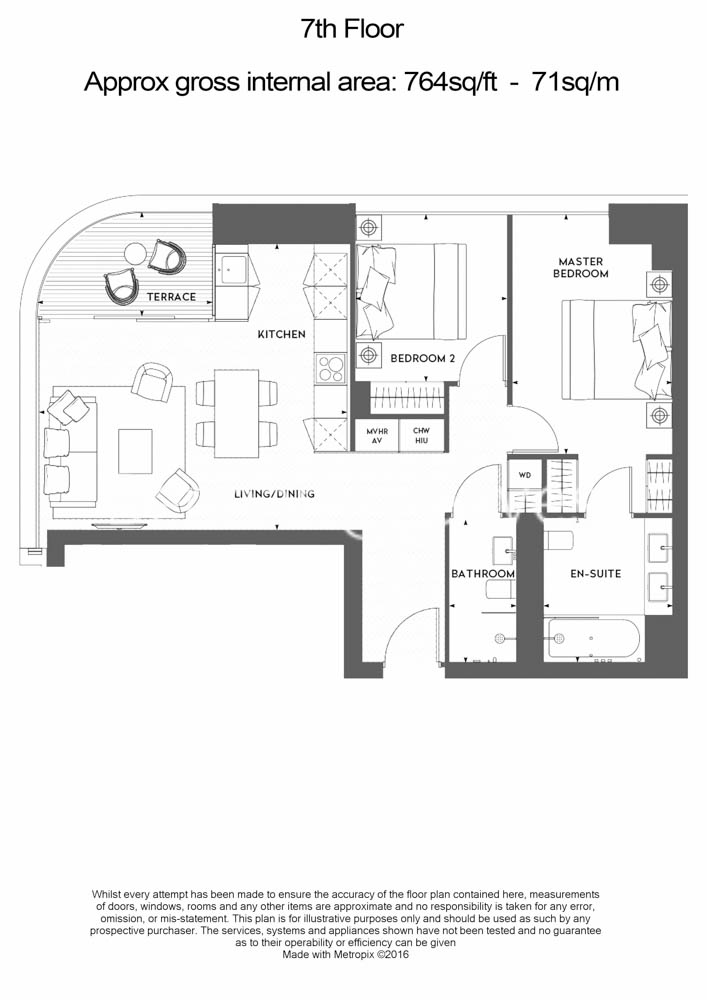 2  bedrooms flat to rent in Principal Tower, City, EC2A-Floorplan