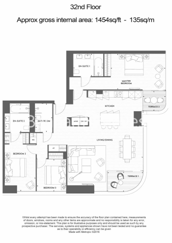 3  bedrooms flat to rent in Principal Tower, City, EC2A-Floorplan