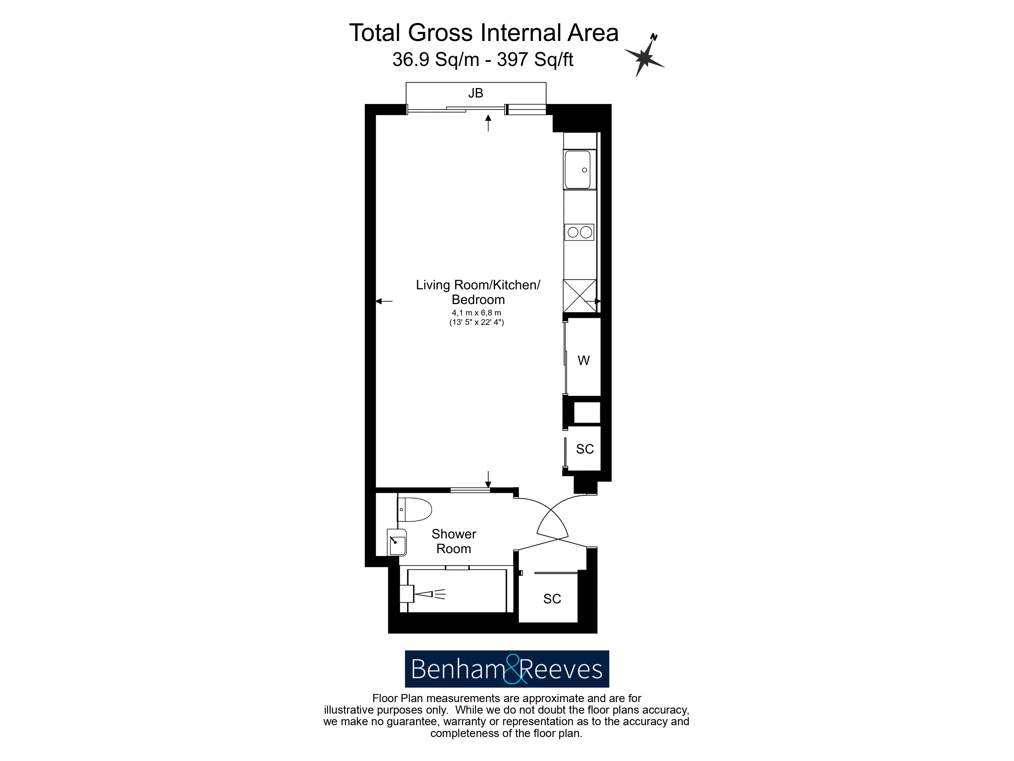 Studio flat to rent in Casson Square, Southbank Place, SE1-Floorplan