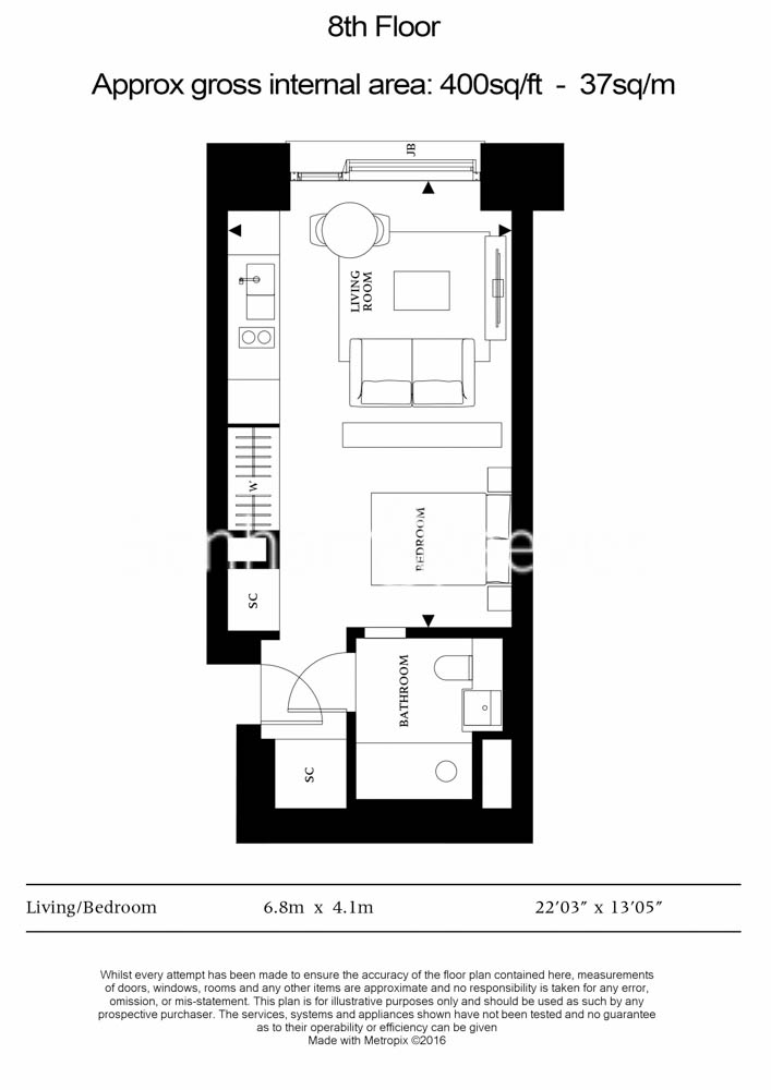 Studio flat to rent in Casson Square, Southbank Place, SE1-Floorplan