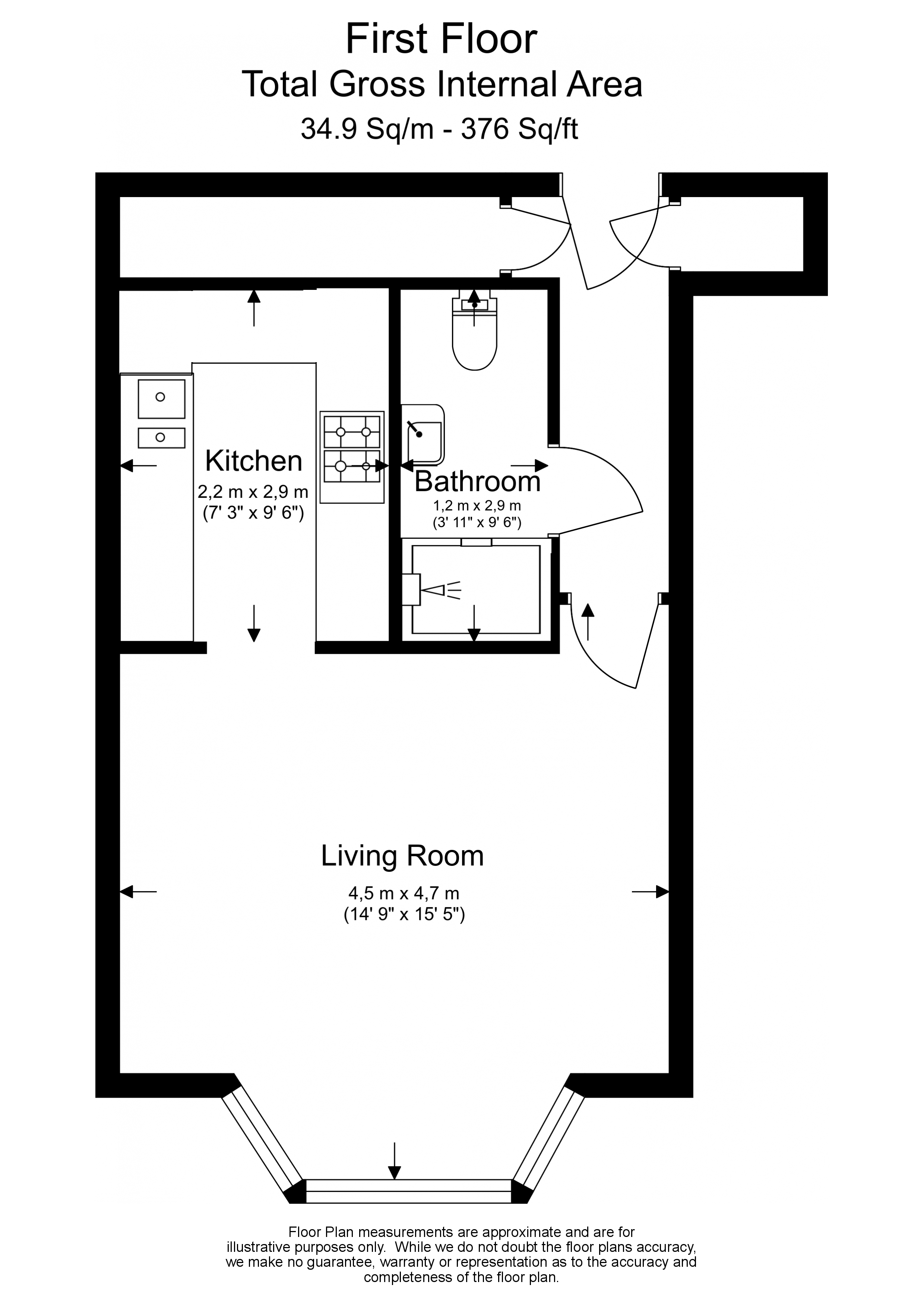 Studio flat to rent in Temple House, Temple Avenue, EC4Y-Floorplan