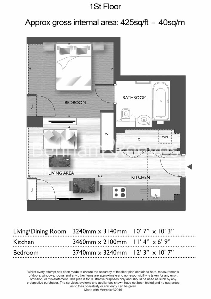 Studio flat to rent in Wood Street, City, EC2Y-Floorplan