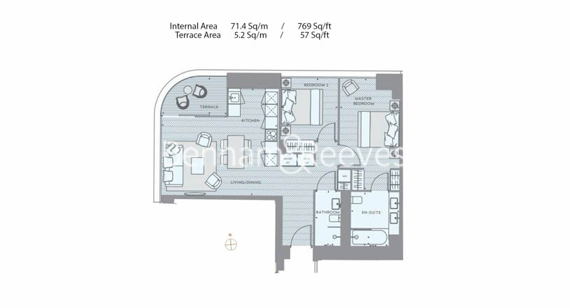 2 bedrooms flat to rent in Principal Tower, Principal Place, EC2A-Floorplan