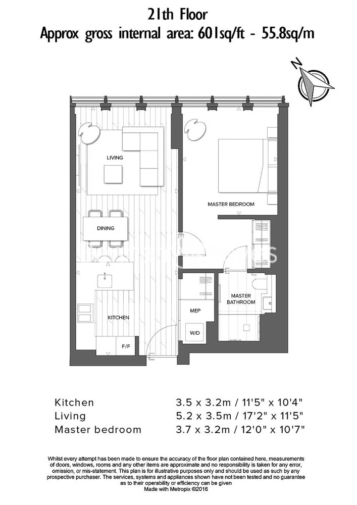 1 bedroom flat to rent in One Bishopsgate Plaza, City, EC3A-Floorplan
