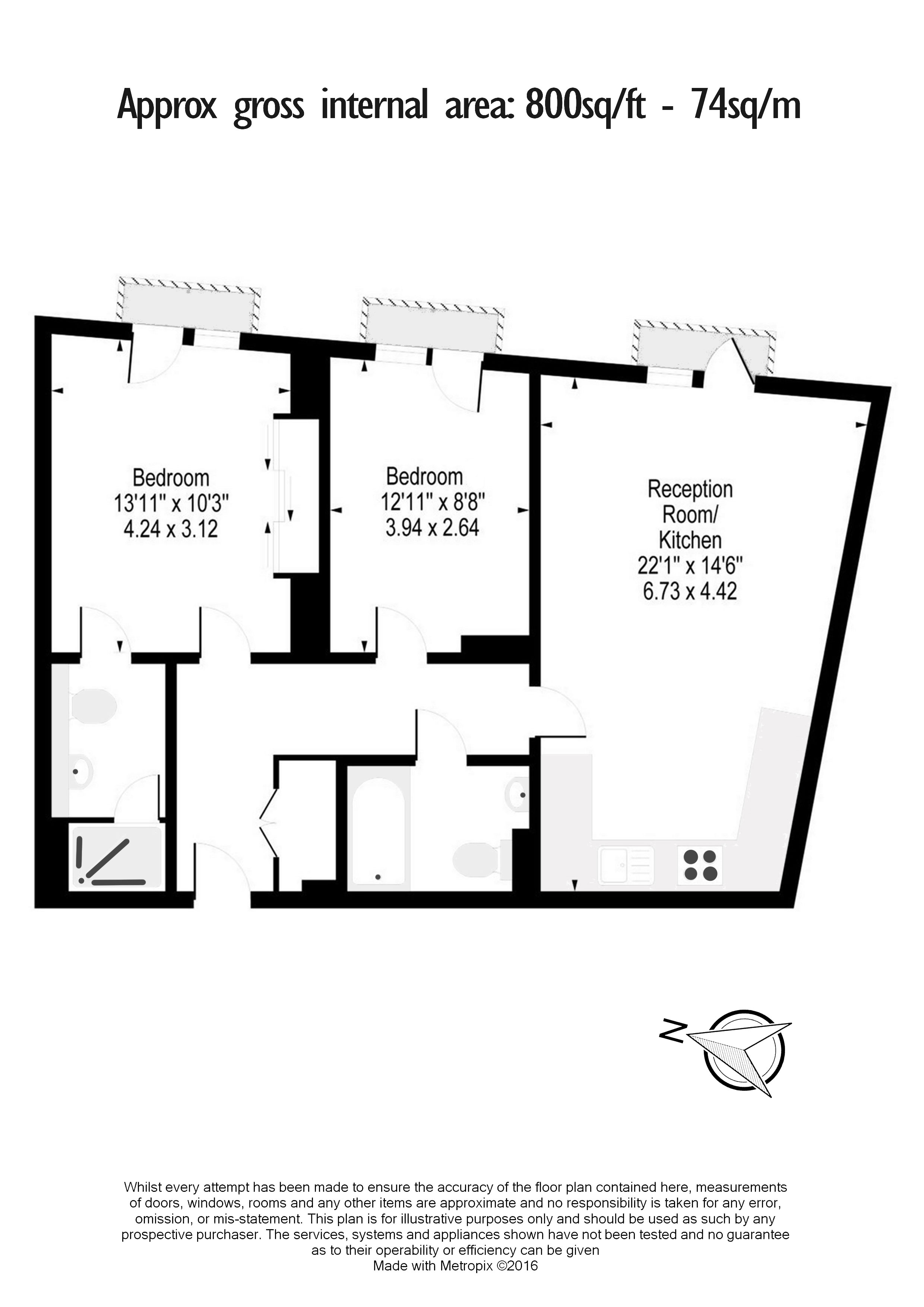 2  bedrooms flat to rent in St Dunstans House, Fetter Lane, EC4A-Floorplan