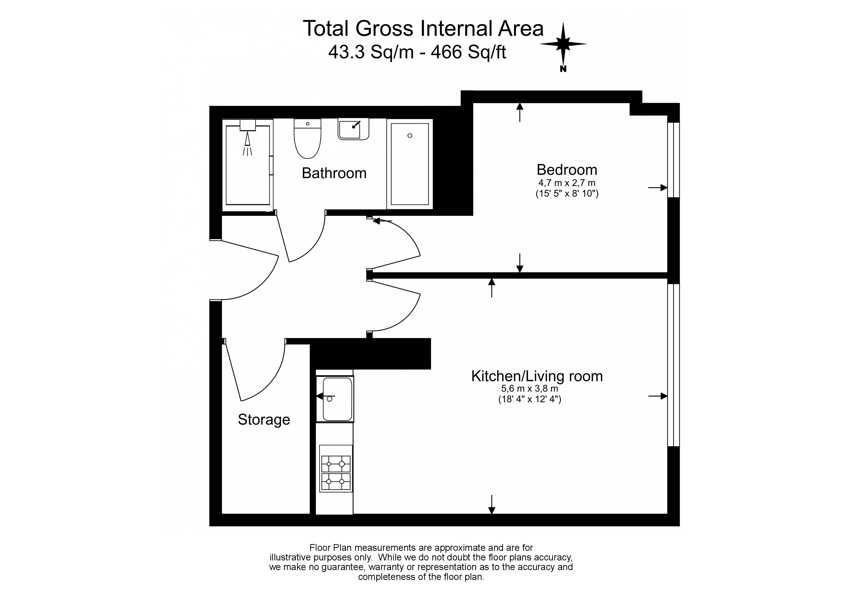 1 bedroom flat to rent in Neo Bankside, 70 Holland Street, SE1-Floorplan