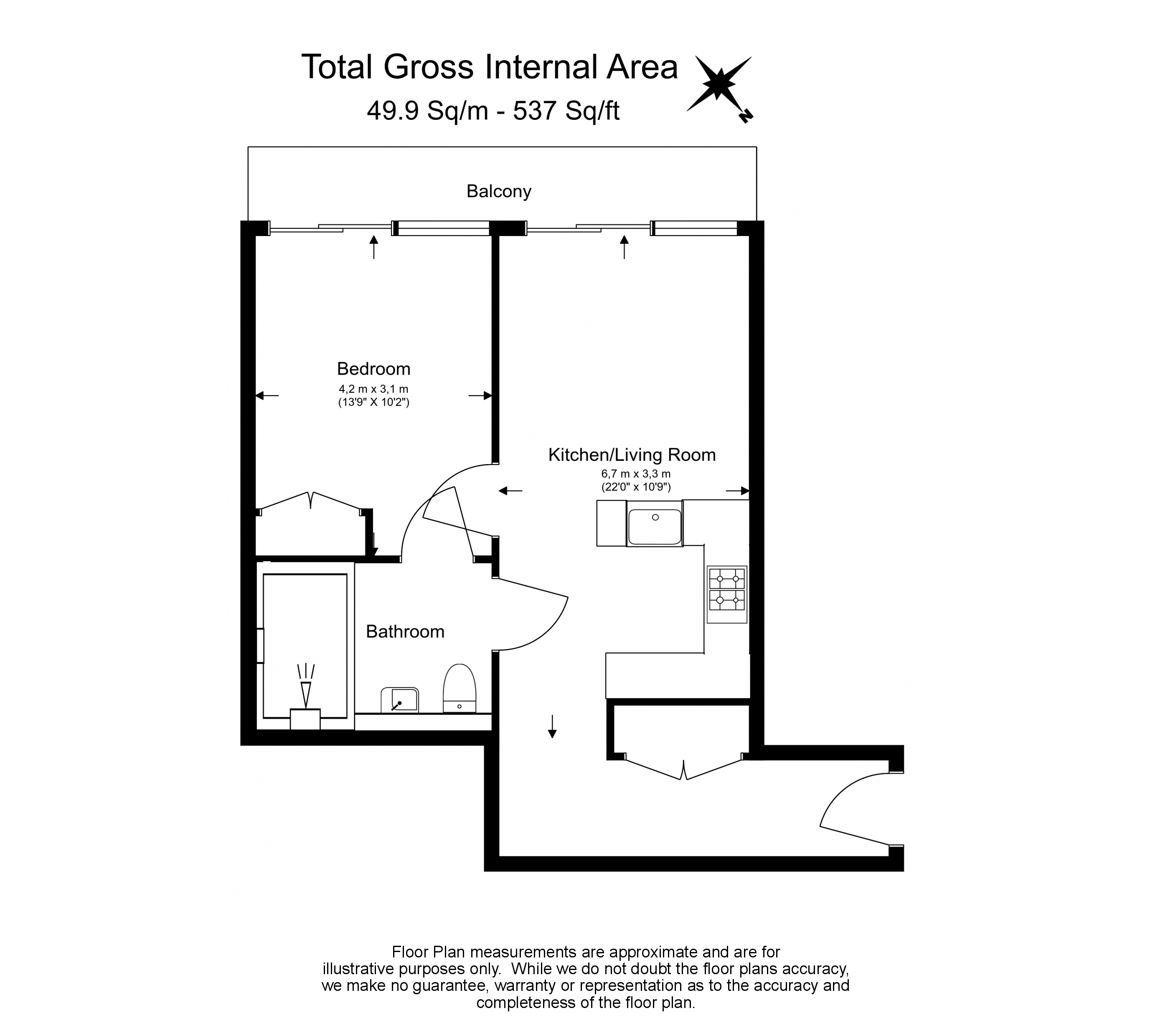 1  bedroom flat to rent in Lincoln Square, Portugal Street, WC2A-Floorplan
