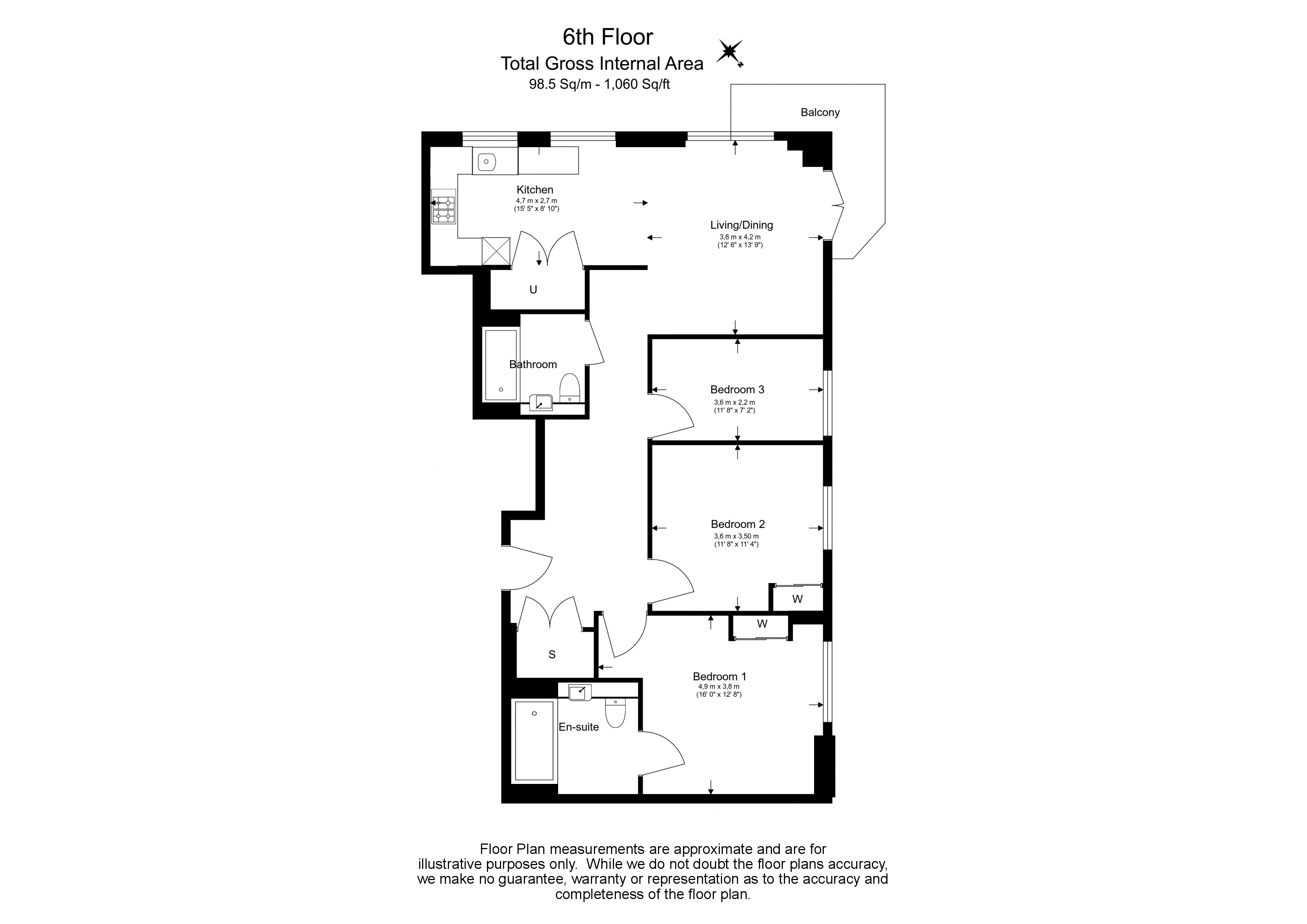 3  bedrooms flat to rent in Manuscript Cout, Postmark, WC1X-Floorplan