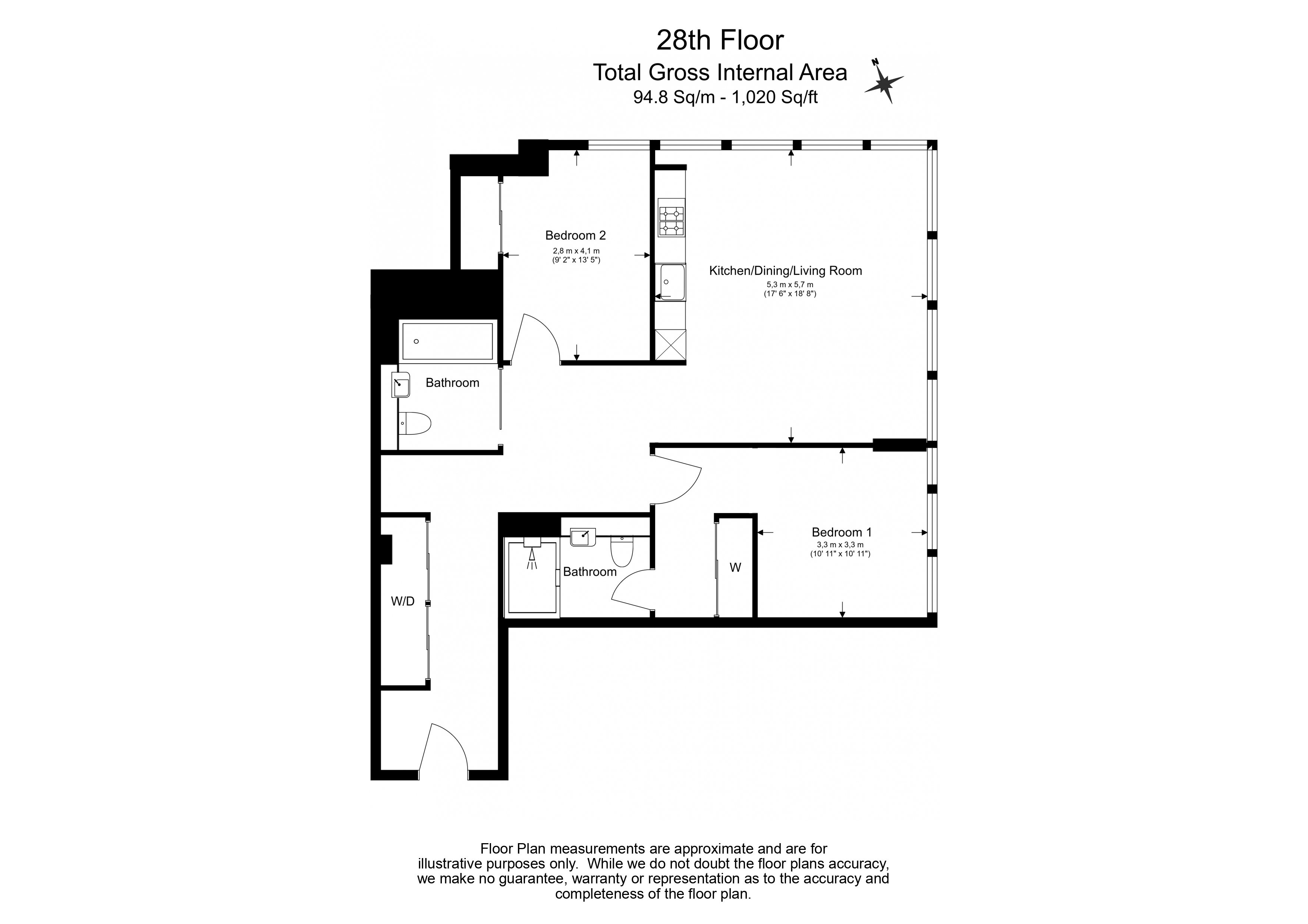 2  bedrooms flat to rent in One Bishopsgate Plaza, City, EC3A-Floorplan