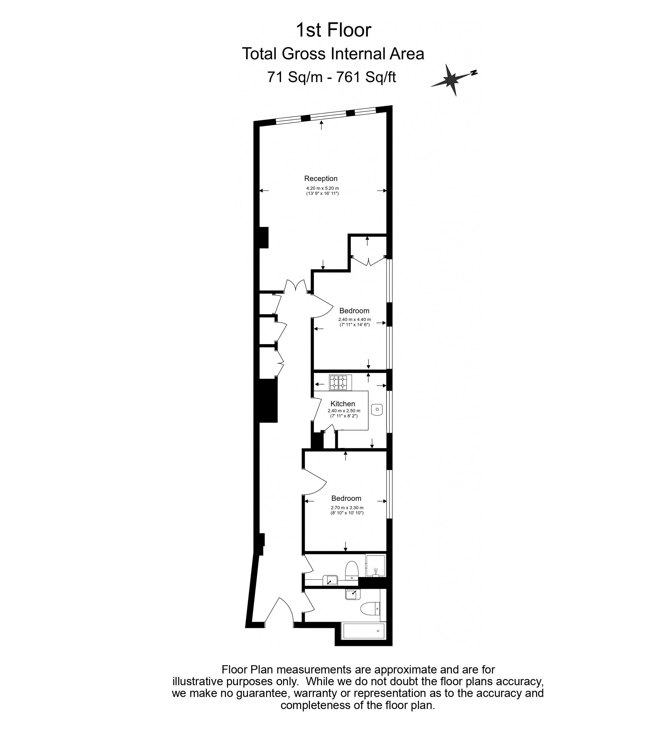 2  bedrooms flat to rent in Bride Court, City, EC4Y-Floorplan