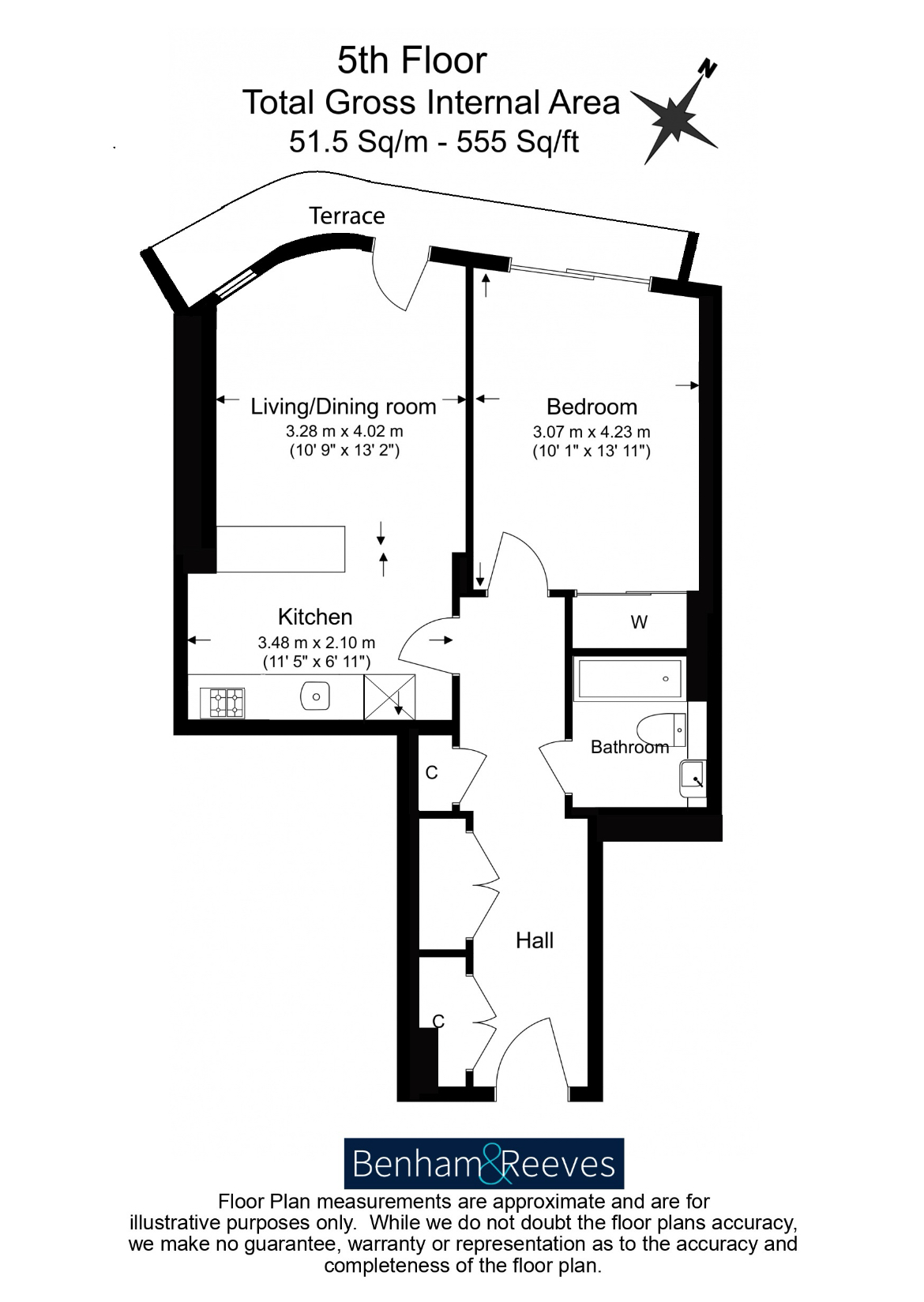 1  bedroom flat to rent in One Blackfriars, Blackfriars Road, SE1-Floorplan