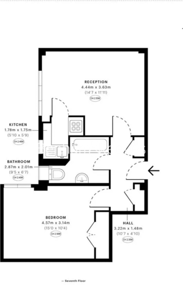 1  bedroom flat to rent in Clifford's Inn, Fetter Lane, EC4A-Floorplan