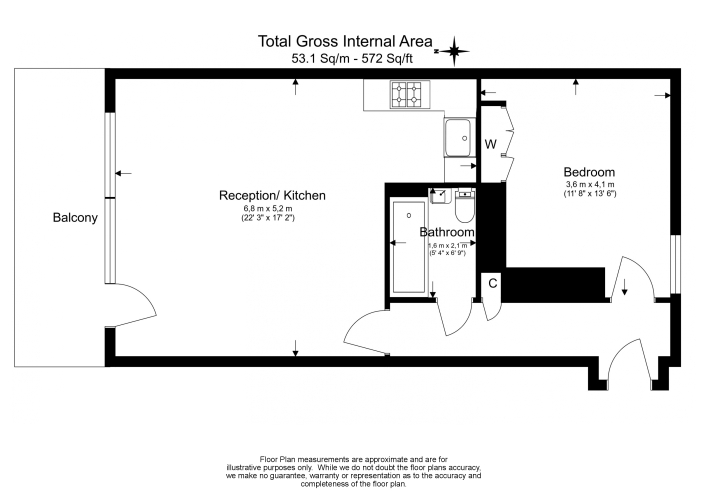 1 bedroom flat to rent in Diss Street, Shoreditch, E2-Floorplan