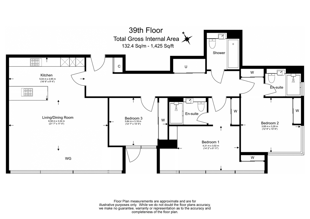 3 bedrooms flat to rent in Bollinder Place, Shoreditch, EC1V-Floorplan
