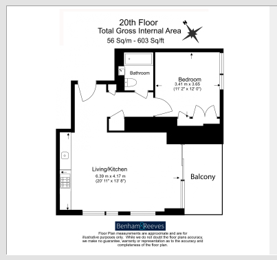 1  bedroom flat to rent in Jasper Walk, Shoreditch, N1-Floorplan