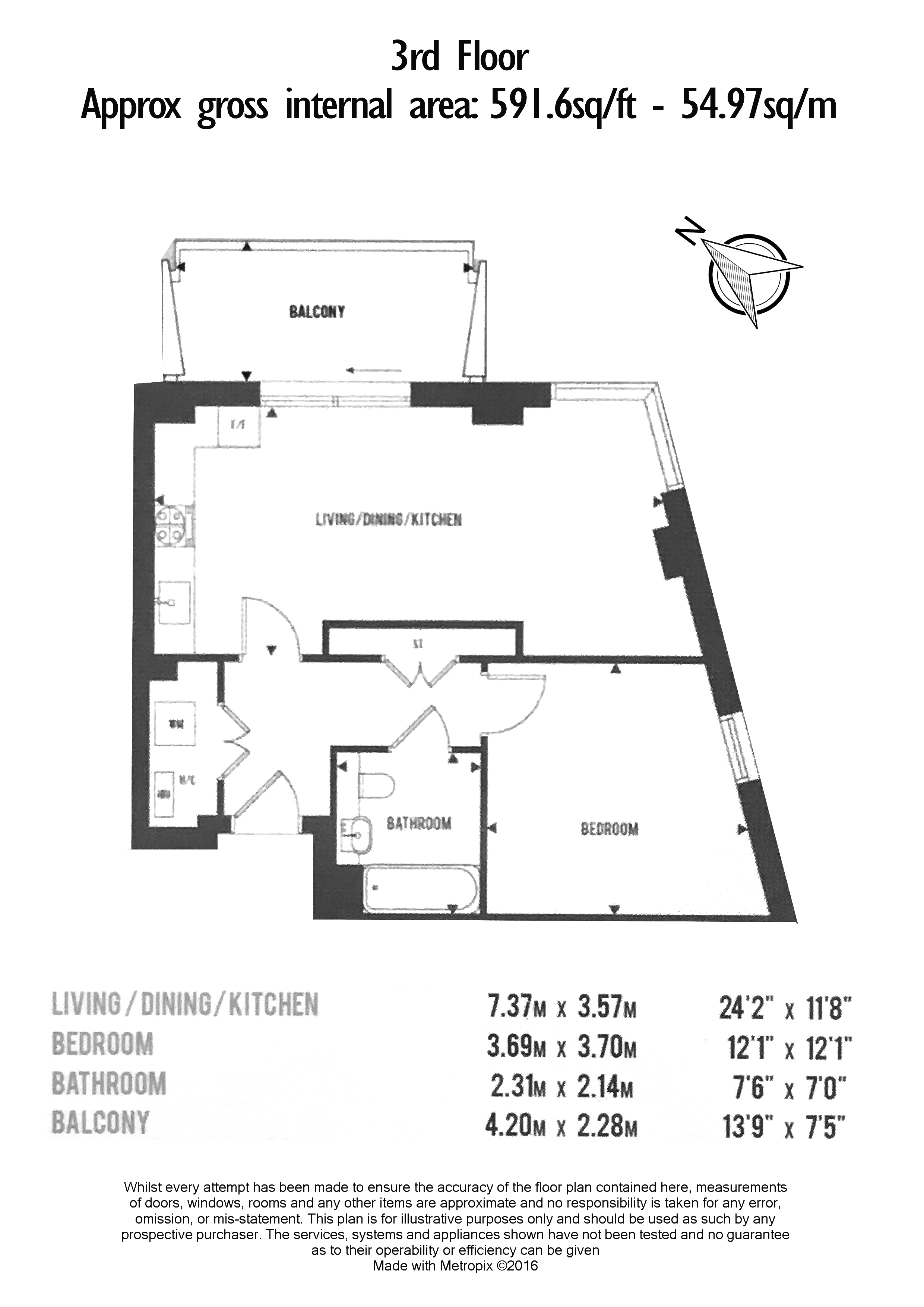 1 bedroom flat to rent in Macclesfield Road, Islington, EC1V-Floorplan
