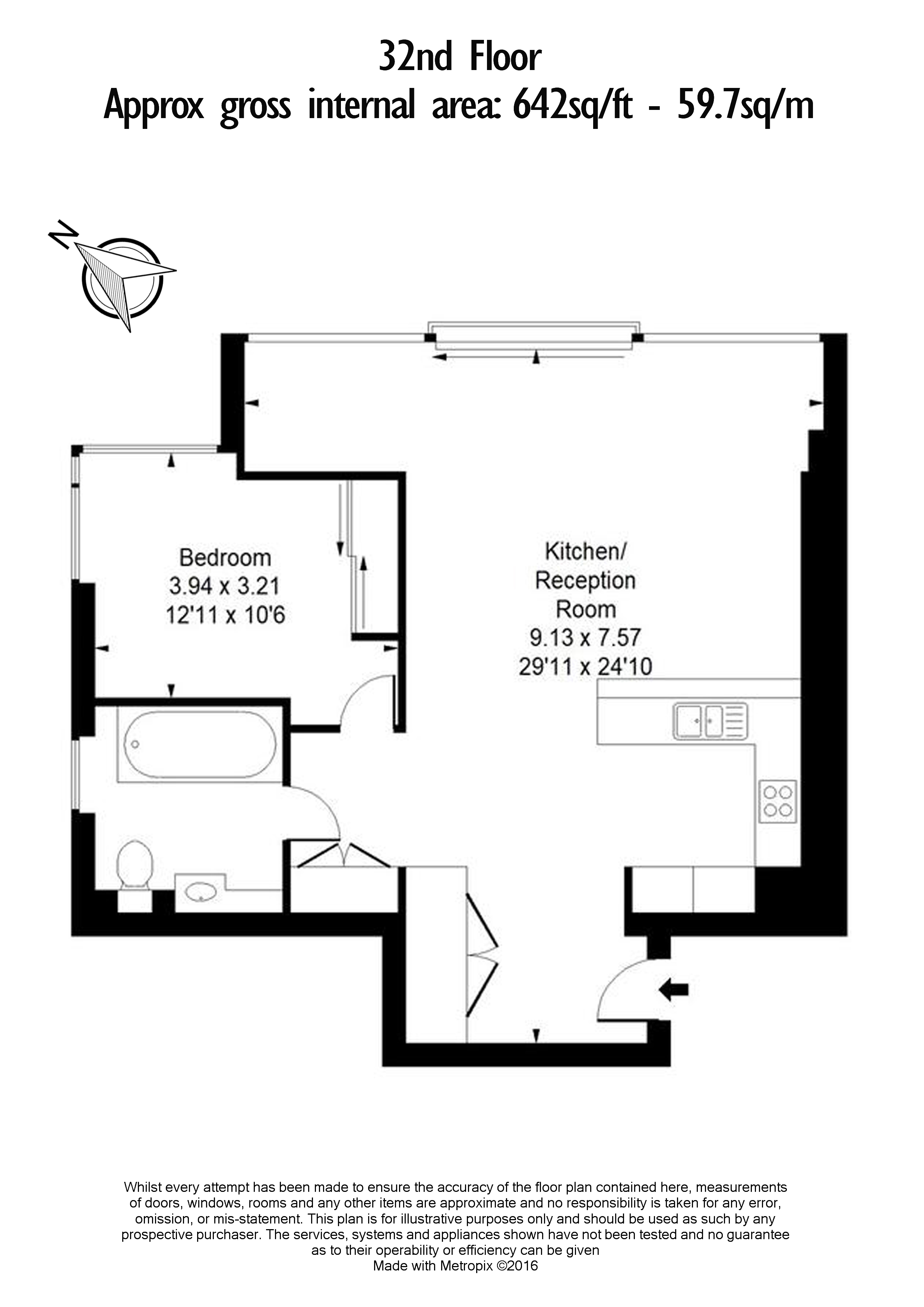 1  bedroom flat to rent in 250 City Road, Islington, EC1V-Floorplan