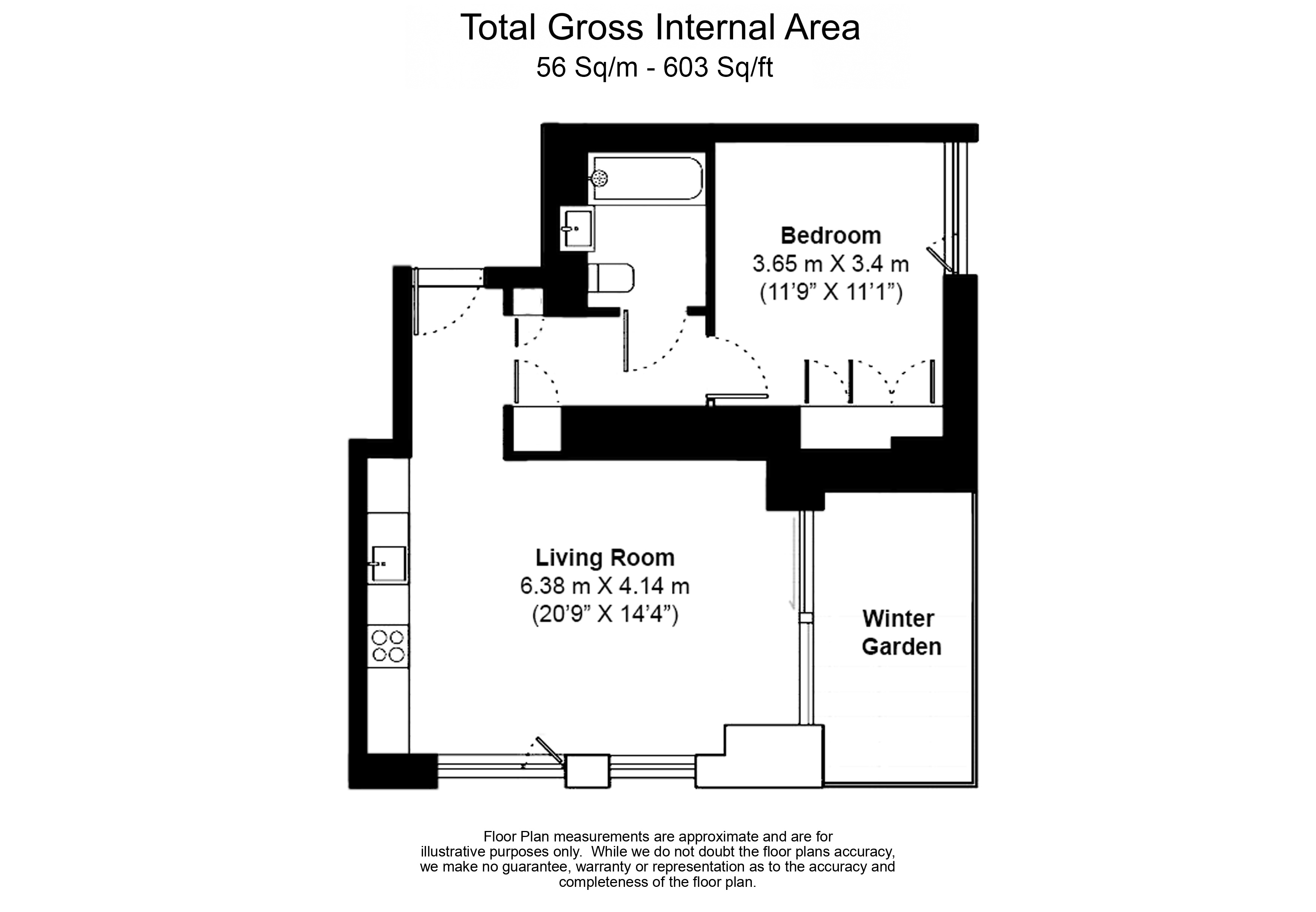 1  bedroom flat to rent in Jasper Walk, Shoreditch, N1-Floorplan