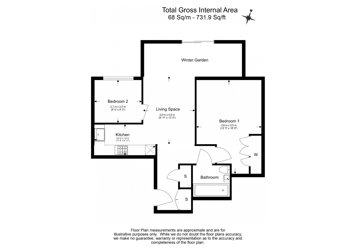 2  bedrooms flat to rent in Bollinder Place, Shoreditch, EC1V-Floorplan