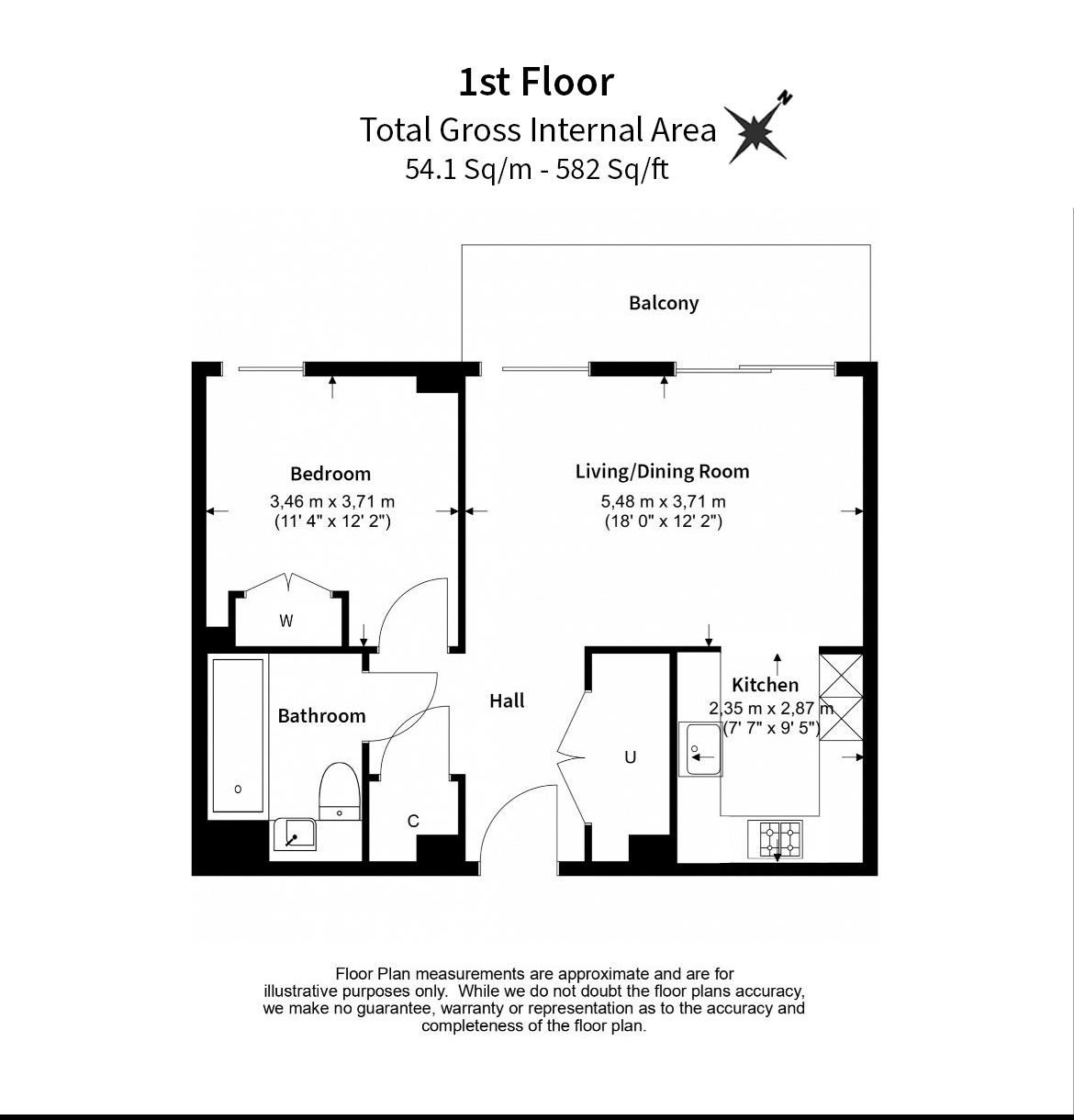 1  bedroom flat to rent in Siena House, Bollinder Place, EC1V-Floorplan