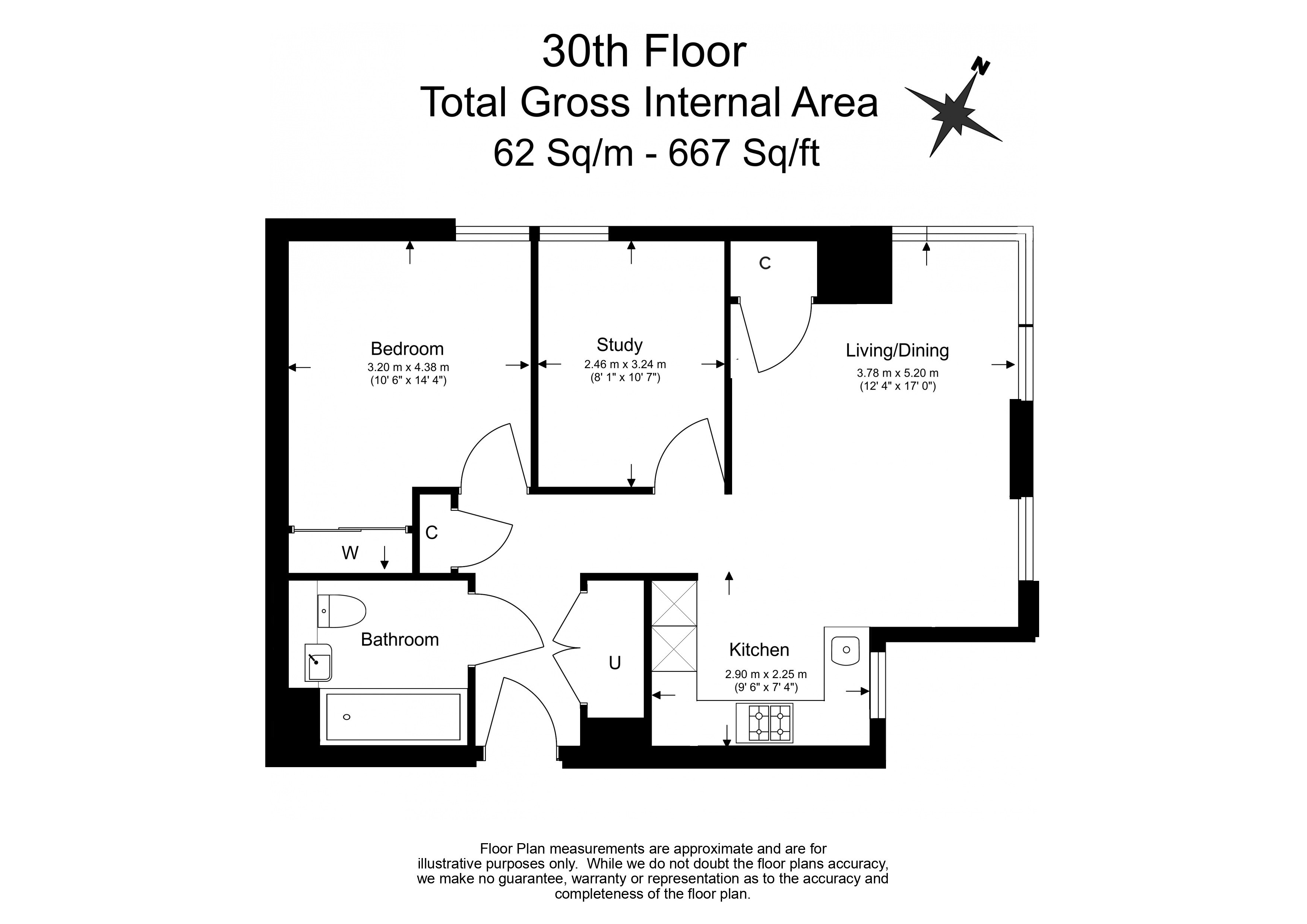 2  bedrooms flat to rent in Valencia Tower, Bollinder Place, EC1V-Floorplan