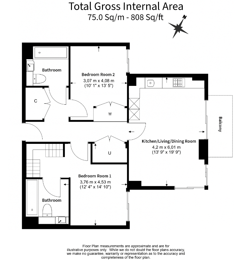 2 bedrooms  for sale in Siena House, Bollinder Place, EC1V-Floorplan