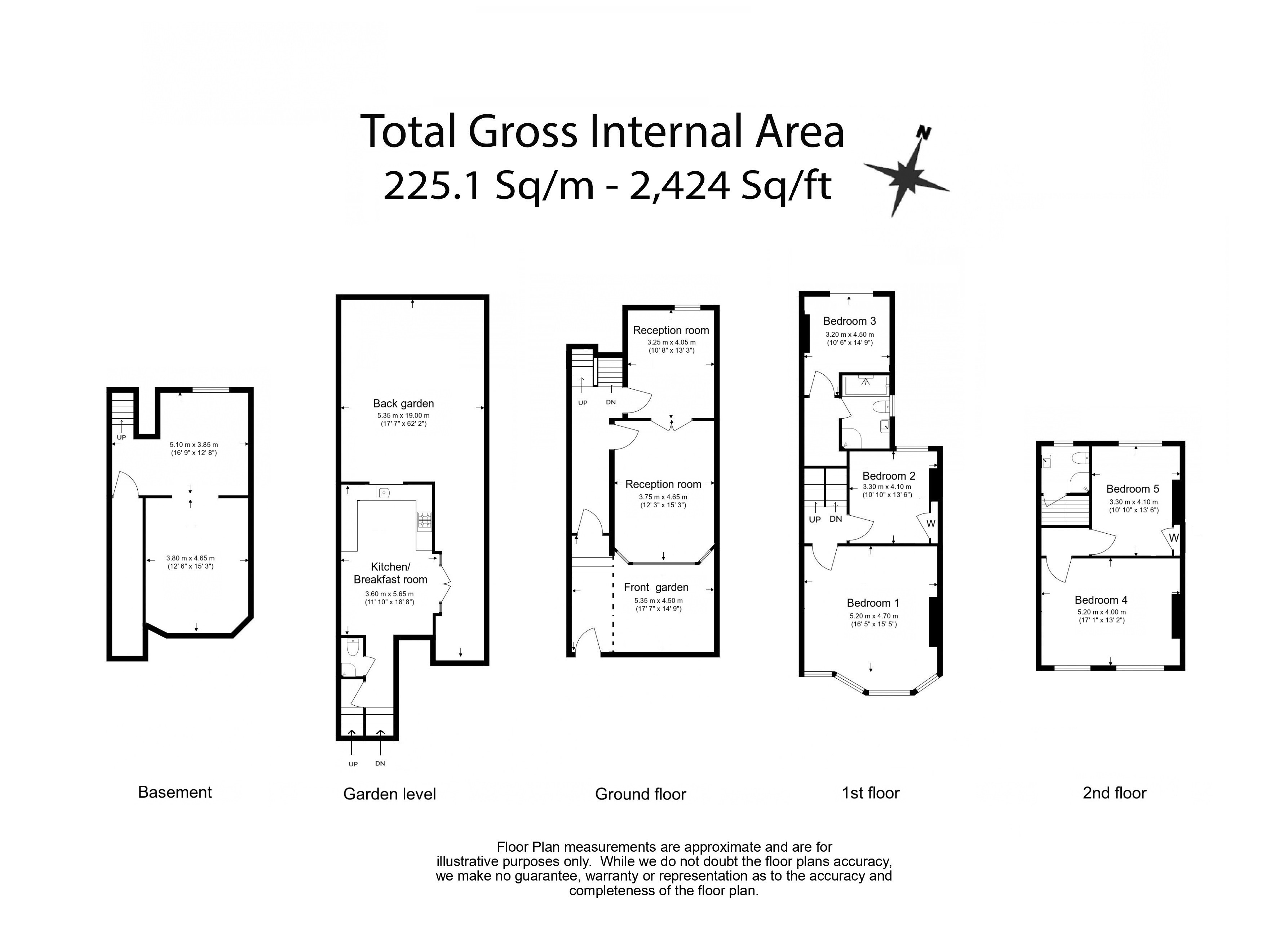 5  bedrooms house to rent in Archibald Road, Tufnell Park, N7-Floorplan